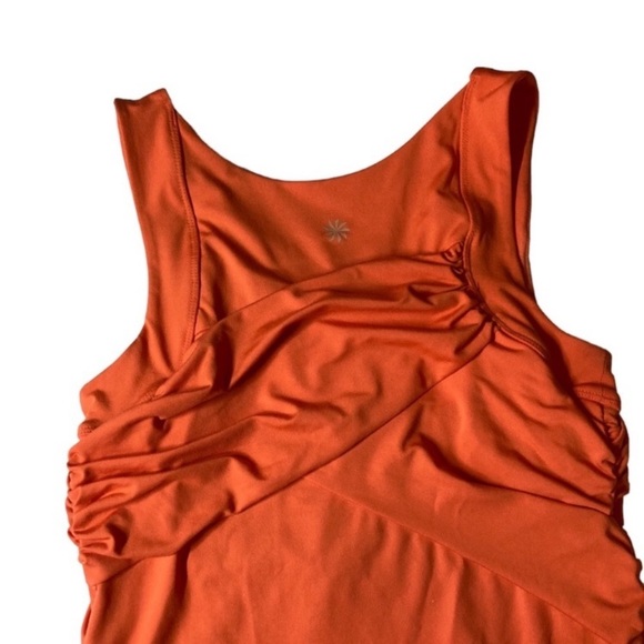 Athleta Orange Tangelo Lycra Ruched Sport Dress XS - Picture 5 of 5